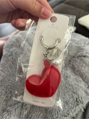 4/$50 mint Red Heart Keychain with Charm
